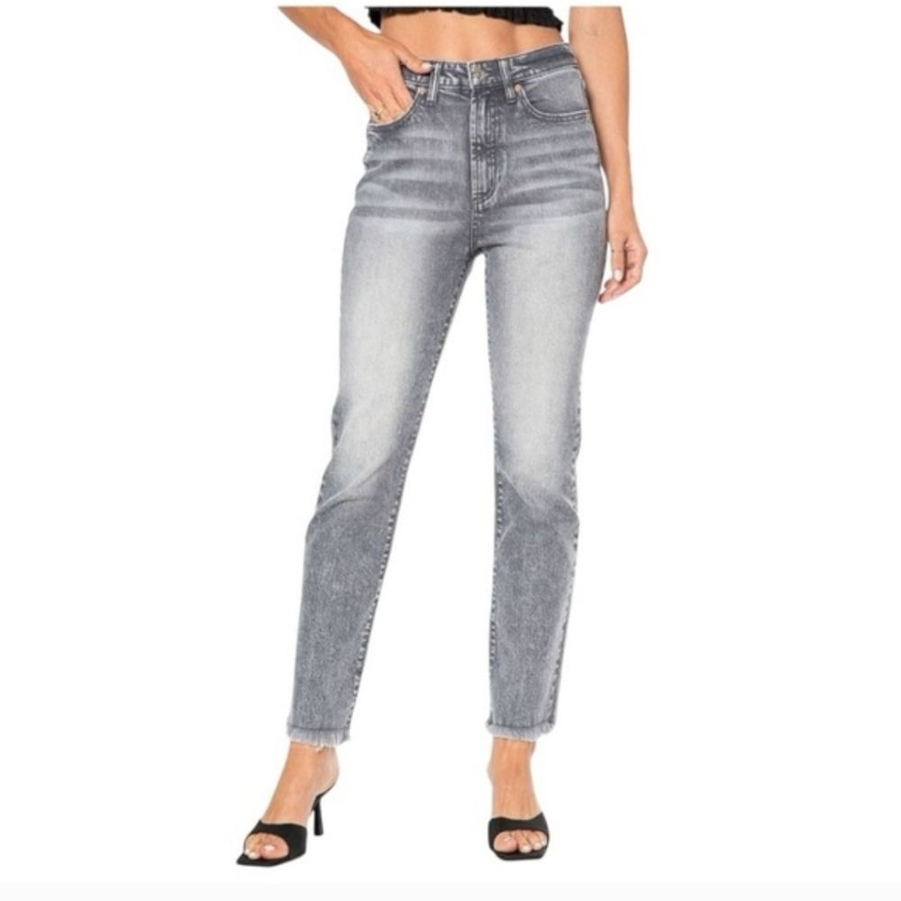 Juicy Couture Venice Gray Marble Wash Raw Hem Jeans - NWT